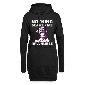 T-shirt Rien ne me fait peur infirmière - Sweat-shirt à capuche long Femme - noir - Devant