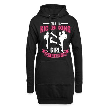 Kickboxen Mädchen Geschenk - Hoodie-Kleid - Schwarz - Vorne