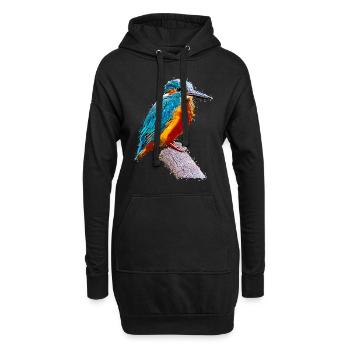 Kolibri Vogel Tier Kunst Aquarell Cartoon Bunt - Hoodie-Kleid - Schwarz - Vorne
