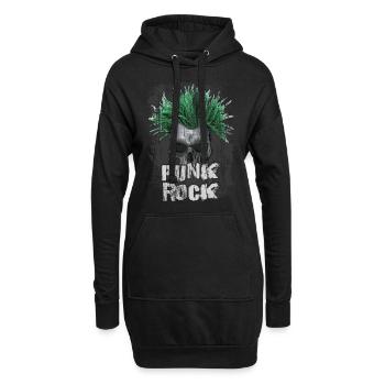 Punk rock - Sweat-shirt à capuche long Femme - noir - Devant