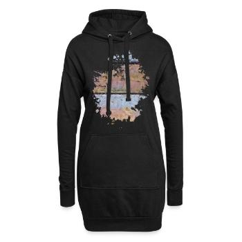 Holz - Hoodie-Kleid - Schwarz - Vorne