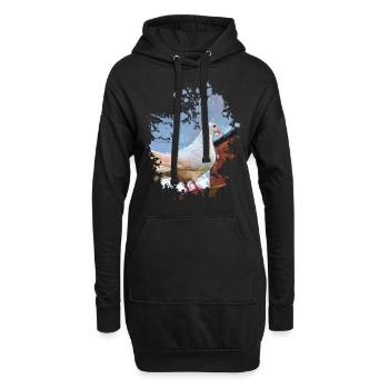 Taube - Hoodie-Kleid - Schwarz - Vorne