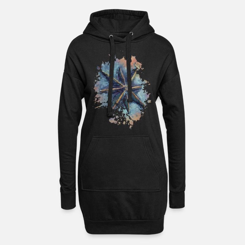 Kompass - Hoodie-Kleid - Schwarz