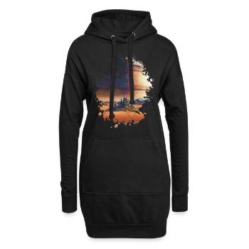 Planet - Hoodie-Kleid - Schwarz - Vorne