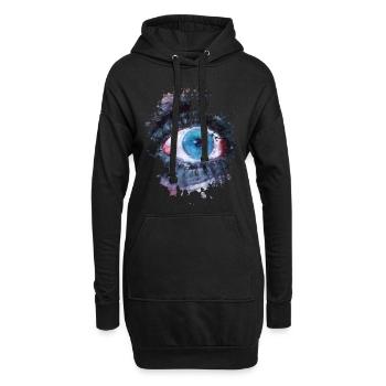 Auge - Hoodie-Kleid - Schwarz - Vorne