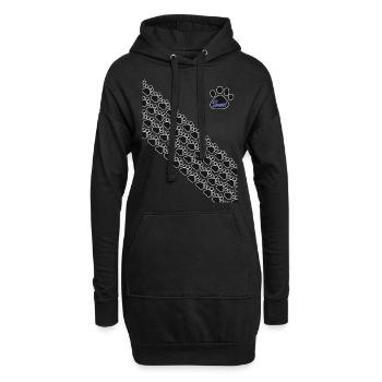 Pfoten Quer und Logo Peanut - Hoodie-Kleid - Schwarz - Vorne