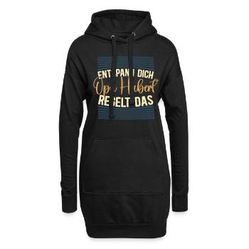Entspann dich Opa Hubert regelt das - Hoodie-Kleid - Schwarz - Vorne