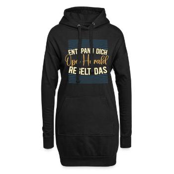 Entspann dich Opa Harald regelt das - Hoodie-Kleid - Schwarz - Vorne
