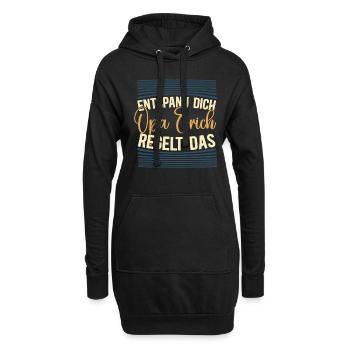 Entspann dich Opa Erich regelt das - Hoodie-Kleid - Schwarz - Vorne