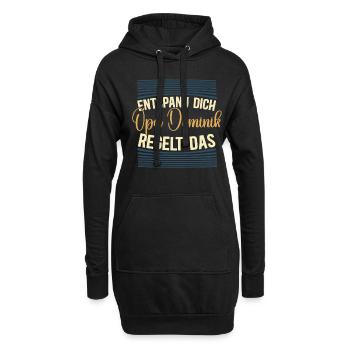 Entspann dich Opa Dominik regelt das - Hoodie-Kleid - Schwarz - Vorne
