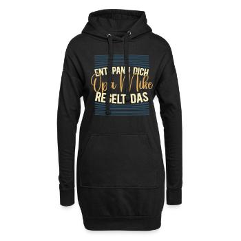 Entspann dich Opa Mike regelt das - Hoodie-Kleid - Schwarz - Vorne