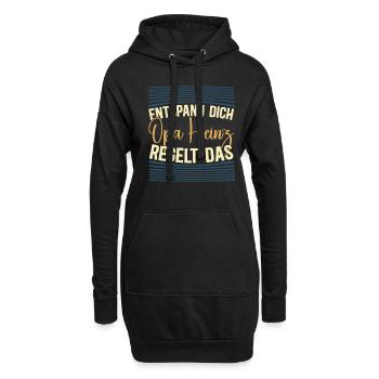 Entspann dich Opa Heinz regelt das - Hoodie-Kleid - Schwarz - Vorne