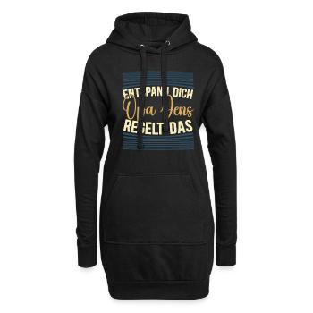 Entspann dich Opa Jens regelt das - Hoodie-Kleid - Schwarz - Vorne