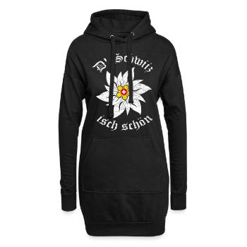 schweiz - Hoodie-Kleid - Schwarz - Vorne