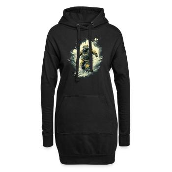 Plongeur - Sweat-shirt à capuche long Femme - noir - Devant