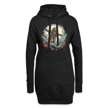 Plongeur - Sweat-shirt à capuche long Femme - noir - Devant
