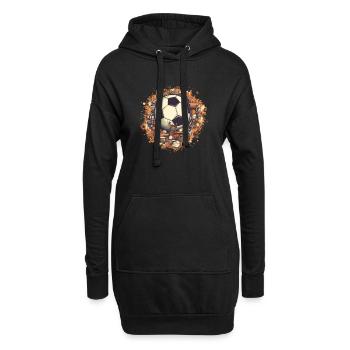 Ballon de football - Sweat-shirt à capuche long Femme - noir - Devant