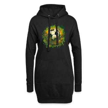 Fußball Ball - Hoodie-Kleid - Schwarz - Vorne