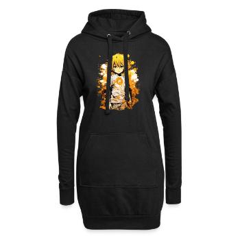 Garçon d’anime - Sweat-shirt à capuche long Femme - noir - Devant