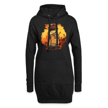 Anime Boy - Hoodie Dress - black - Front