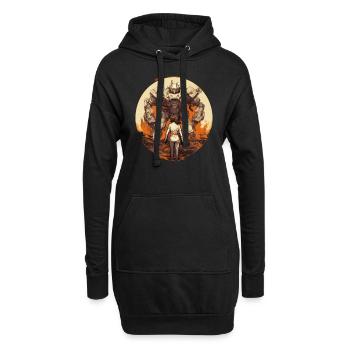 Mecha - Hoodie-Kleid - Schwarz - Vorne