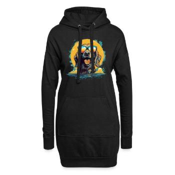 Chien - Sweat-shirt à capuche long Femme - noir - Devant
