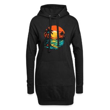 Plage - Sweat-shirt à capuche long Femme - noir - Devant