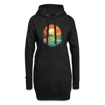 Plage - Sweat-shirt à capuche long Femme - noir - Devant