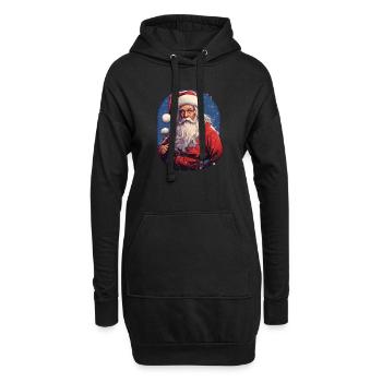 Père Noël - Sweat-shirt à capuche long Femme - noir - Devant