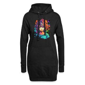 Anime Girl - Sweat-shirt à capuche long Femme - noir - Devant