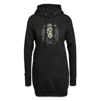 Lion - Sweat-shirt à capuche long Femme - noir - Devant