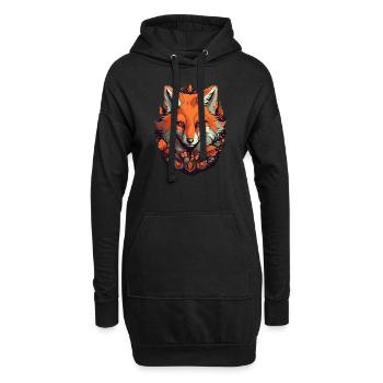 Renard - Sweat-shirt à capuche long Femme - noir - Devant