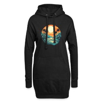 Plage - Sweat-shirt à capuche long Femme - noir - Devant