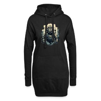 Plongeur - Sweat-shirt à capuche long Femme - noir - Devant