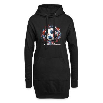 Fußball Ball - Hoodie-Kleid - Schwarz - Vorne