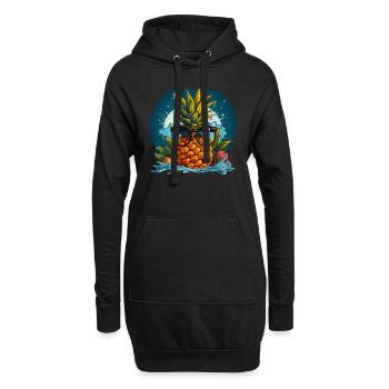 Ananas - Sweat-shirt à capuche long Femme - noir - Devant