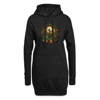 Cactus - Sweat-shirt à capuche long Femme - noir - Devant