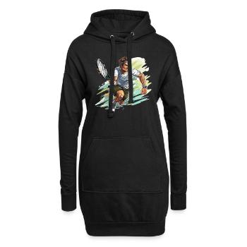 Joueur de tennis - Illustration - Sweat-shirt à capuche long Femme - noir - Devant
