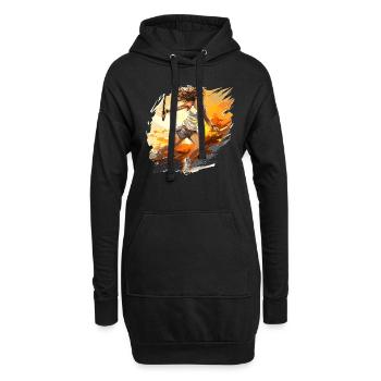 Joueur de tennis - illustration - Sweat-shirt à capuche long Femme - noir - Devant