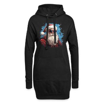 Père Noël - illustration - Sweat-shirt à capuche long Femme - noir - Devant