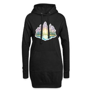 Paysage - Illustration - Sweat-shirt à capuche long Femme - noir - Devant