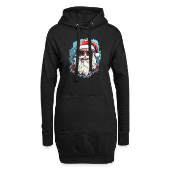 Père Noël - illustration - Sweat-shirt à capuche long Femme - noir - Devant