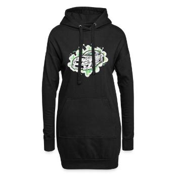 Auto - Illustration - Hoodie-Kleid - Schwarz - Vorne