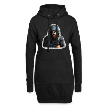 Hacker éthique - Illustration - Sweat-shirt à capuche long Femme - noir - Devant