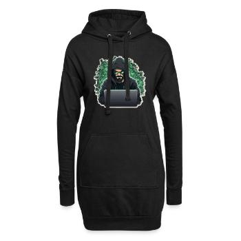 Hacker éthique - Illustration - Sweat-shirt à capuche long Femme - noir - Devant