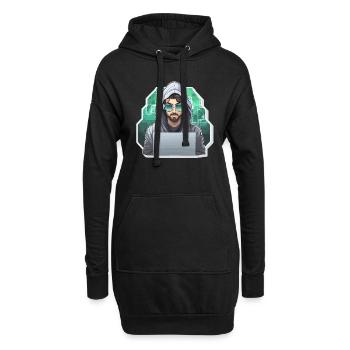 Hacker éthique - Illustration - Sweat-shirt à capuche long Femme - noir - Devant