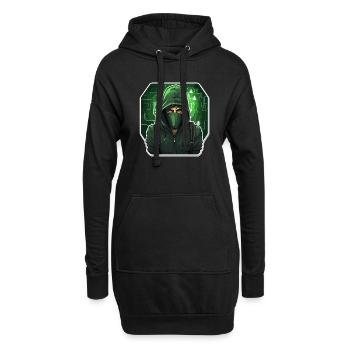 Hacker éthique - Illustration - Sweat-shirt à capuche long Femme - noir - Devant