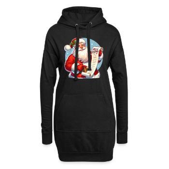 Merry Christmas - Santa Illustration - Hoodie-Kleid - Schwarz - Vorne