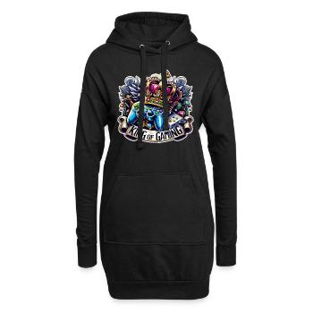 King of Gaming - Controller und Krone Illustration - Hoodie-Kleid - Schwarz - Vorne