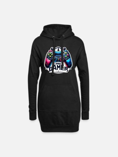 Pro Gamer - Controller Illustration - Hoodie-Kleid - Schwarz